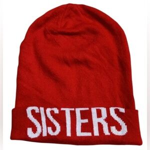 Sister Cuffed Beanie funny gift for sister winter hat Red Comfy Warm Divided